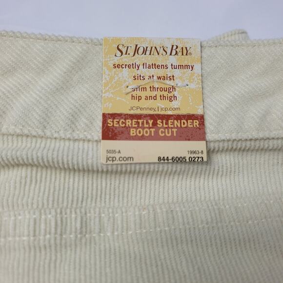 NWT St John's Bay Off-white Secretly Slender Bootcut Corduroy Jeans size 14 - Picture 7 of 16